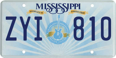 MS license plate ZYI810