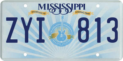 MS license plate ZYI813