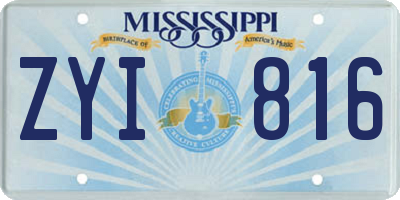 MS license plate ZYI816