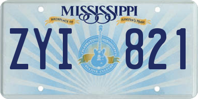 MS license plate ZYI821