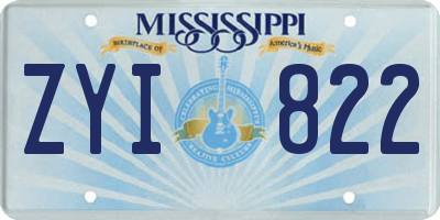 MS license plate ZYI822