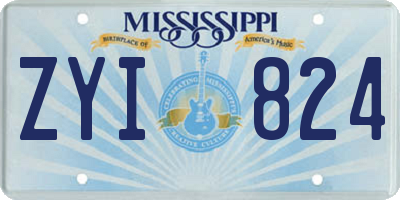 MS license plate ZYI824