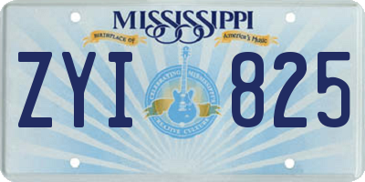 MS license plate ZYI825