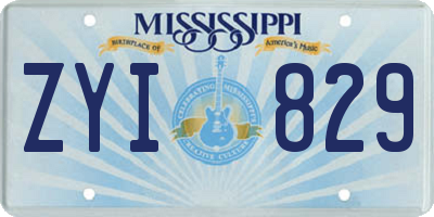 MS license plate ZYI829