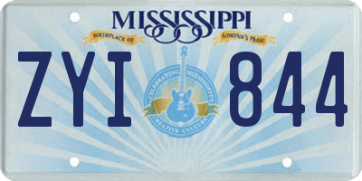 MS license plate ZYI844