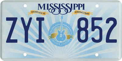 MS license plate ZYI852