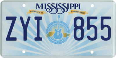 MS license plate ZYI855