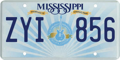 MS license plate ZYI856