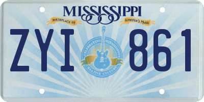 MS license plate ZYI861