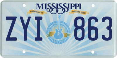 MS license plate ZYI863