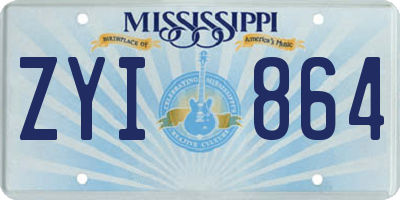 MS license plate ZYI864