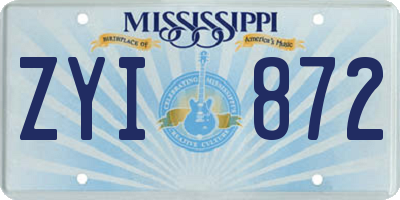 MS license plate ZYI872