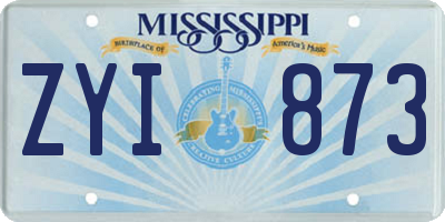 MS license plate ZYI873