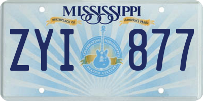 MS license plate ZYI877