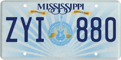 MS license plate ZYI880