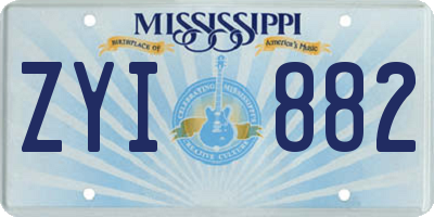 MS license plate ZYI882