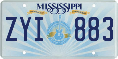 MS license plate ZYI883