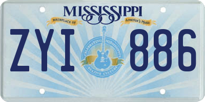 MS license plate ZYI886