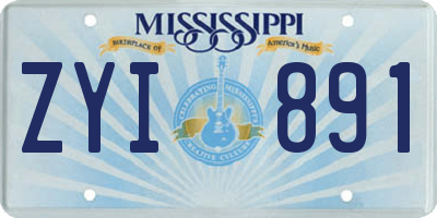 MS license plate ZYI891