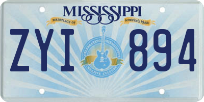 MS license plate ZYI894
