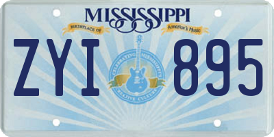 MS license plate ZYI895