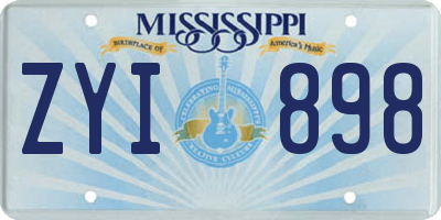 MS license plate ZYI898