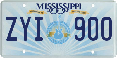 MS license plate ZYI900