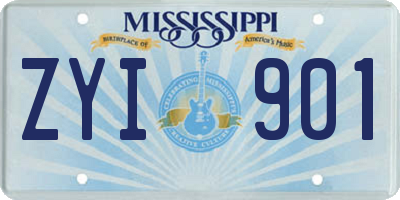 MS license plate ZYI901
