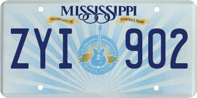 MS license plate ZYI902