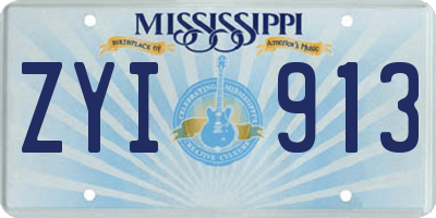 MS license plate ZYI913