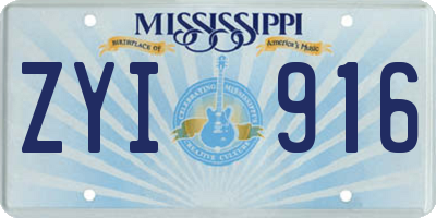 MS license plate ZYI916