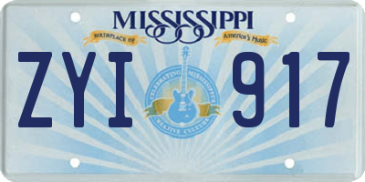 MS license plate ZYI917