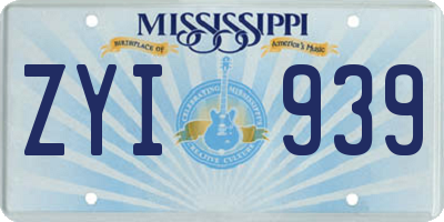 MS license plate ZYI939