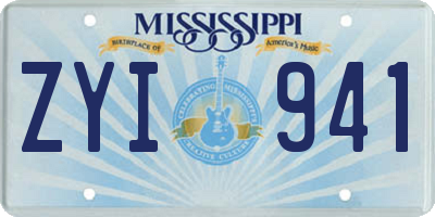 MS license plate ZYI941