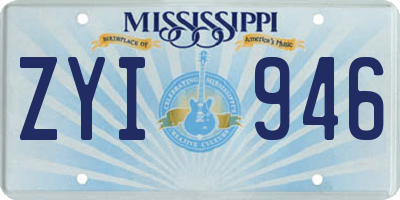 MS license plate ZYI946