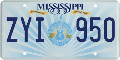 MS license plate ZYI950