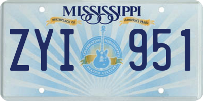 MS license plate ZYI951
