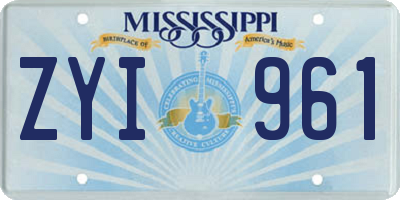 MS license plate ZYI961