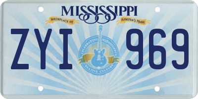 MS license plate ZYI969