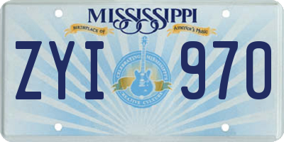 MS license plate ZYI970