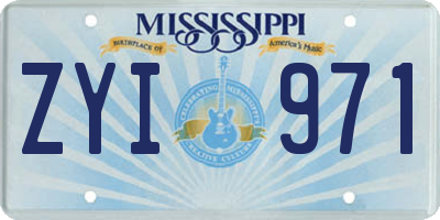 MS license plate ZYI971