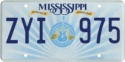 MS license plate ZYI975