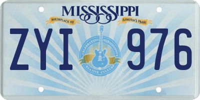 MS license plate ZYI976