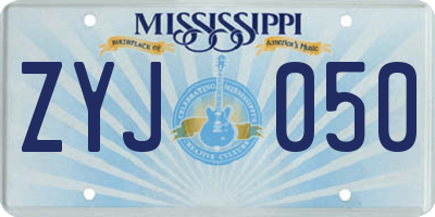 MS license plate ZYJ050