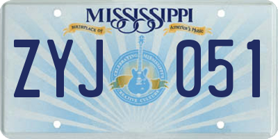 MS license plate ZYJ051