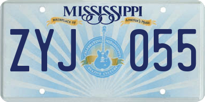 MS license plate ZYJ055