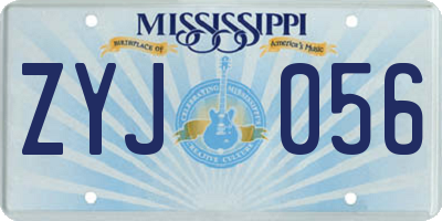 MS license plate ZYJ056