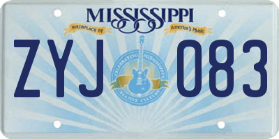 MS license plate ZYJ083