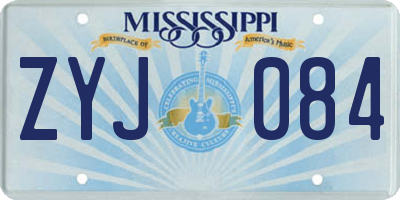 MS license plate ZYJ084