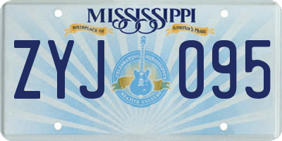 MS license plate ZYJ095